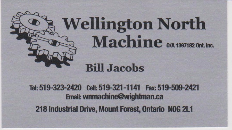 Wellington North Machine owned and operated by Bill Jacobs